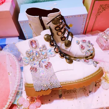 Bling Crystals Ladies Martin Boots Rhinestone Woman Low Heels Motorcycle Boots Leather Punk Ankle Boots for Women Autumn Shoes
Bling Crystals Ladies Martin Boots Rhinestone Woman Low Heels Motorcycle Boots Leather Punk Ankle Boots for Women Autumn Shoes