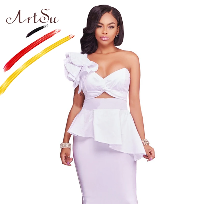 ArtSu Butterfly Sleeve One Shoulder Blouse Club Women's Shirt 2017 Female Sexy Hollow Out Blusas Black White Casual Tops Chemise
ArtSu Butterfly Sleeve One Shoulder Blouse Club Women's Shirt 2017 Female Sexy Hollow Out Blusas Black White Casual Tops Chemise
