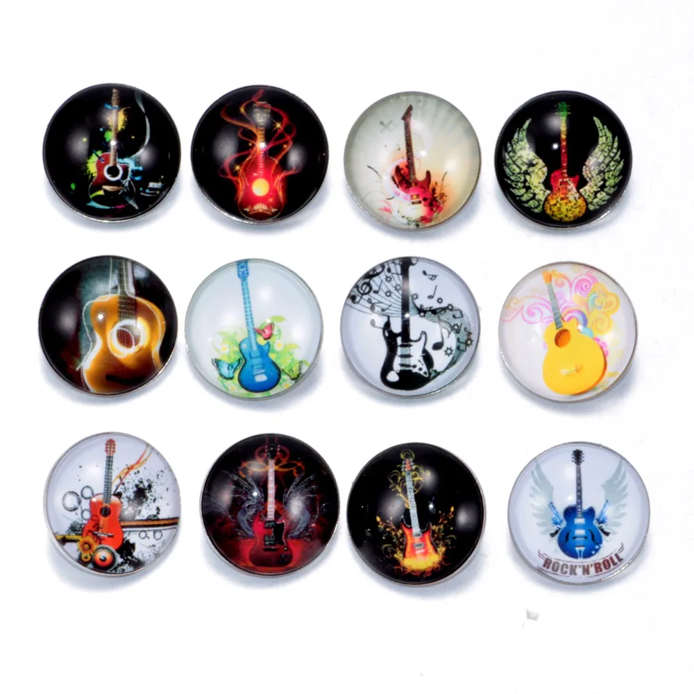 12pcs/lot Cool Music Guitar Pattern Charms 18mm Glass Snap Button For DIY Charms Bracelet 18mm Snaps Jewelry KZ0189
12pcs/lot Cool Music Guitar Pattern Charms 18mm Glass Snap Button For DIY Charms Bracelet 18mm Snaps Jewelry KZ0189