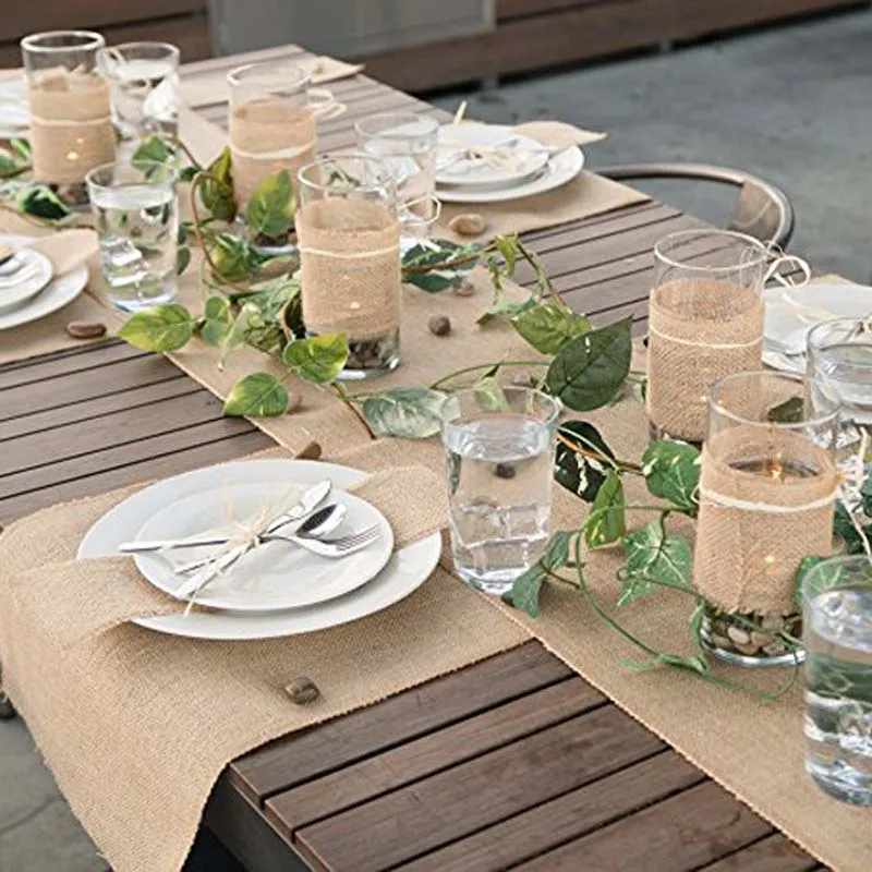 Burlap Fabric Roll diy Table Runner Chair Sashes for rustic wedding baby shower Gender Reveal restaurant centerpieces Decoration
Burlap Fabric Roll diy Table Runner Chair Sashes for rustic wedding baby shower Gender Reveal restaurant centerpieces Decoration