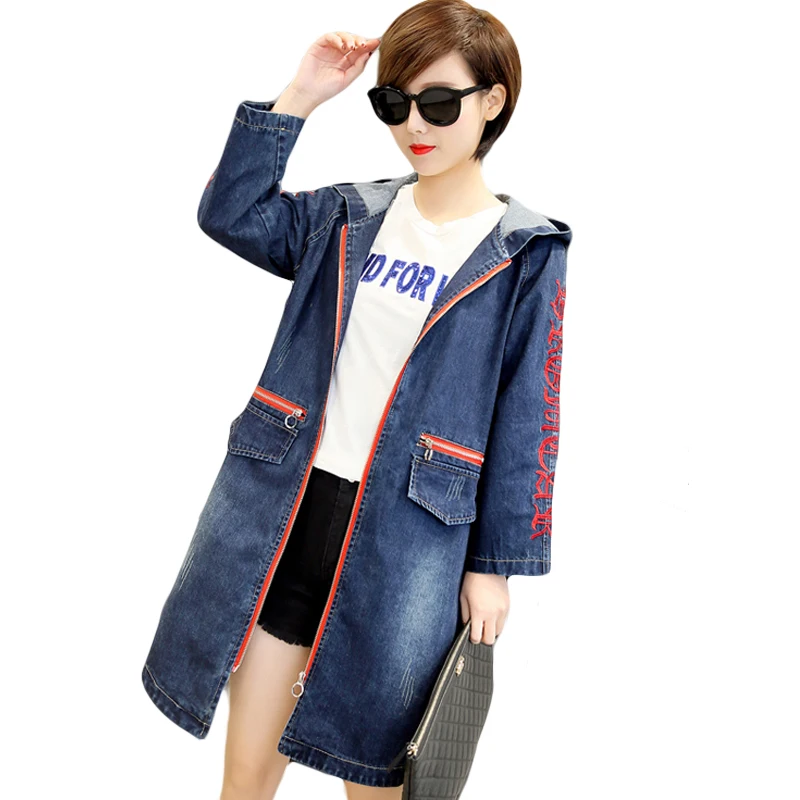 Plus Size 5XL Spring Women Denim Trench Coat 2018 Hooded Long Embroideried Denim Coat Outwear Female Loose Casual Coat CM2756
Plus Size 5XL Spring Women Denim Trench Coat 2018 Hooded Long Embroideried Denim Coat Outwear Female Loose Casual Coat CM2756