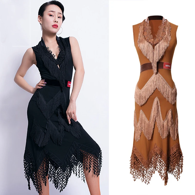 Latin Dance Dress Women Tassel Dancing Fashion Sleeveless Clothing Adults Dresses Stage Performance Wear Sexy Clothes DNV11443
Latin Dance Dress Women Tassel Dancing Fashion Sleeveless Clothing Adults Dresses Stage Performance Wear Sexy Clothes DNV11443