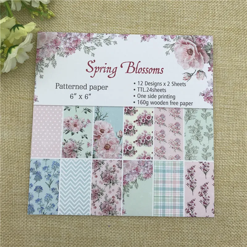 24 sheets 6"X6" spring blossoms patterned paper Scrapbooking paper pack handmade craft paper craft Background pad
24 sheets 6"X6" spring blossoms patterned paper Scrapbooking paper pack handmade craft paper craft Background pad