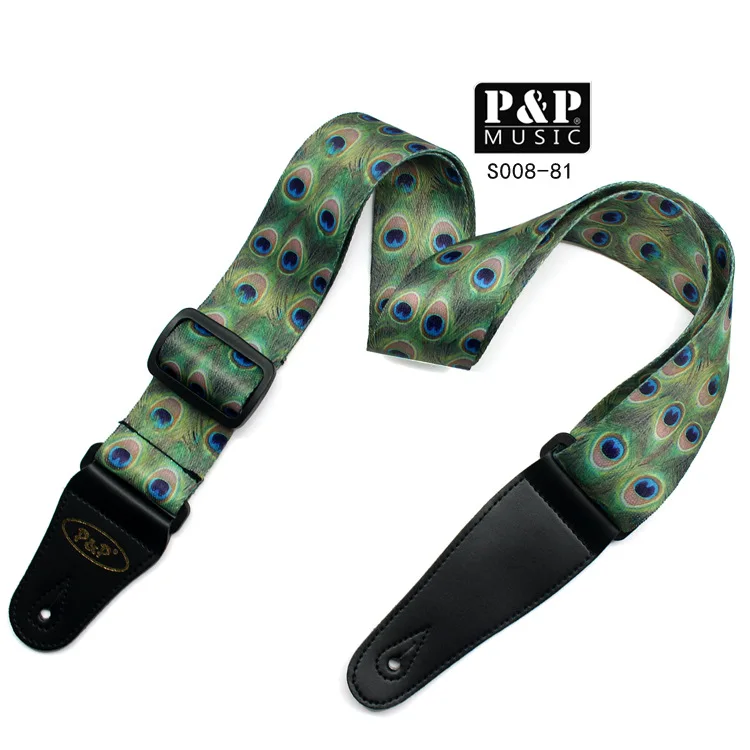 Soft Guitar Strap Peacock Feather Pattern PU Lether Ends Adjustable Polyester Belt Electric Acoustic Folk Guitar Bass Strap
Soft Guitar Strap Peacock Feather Pattern PU Lether Ends Adjustable Polyester Belt Electric Acoustic Folk Guitar Bass Strap