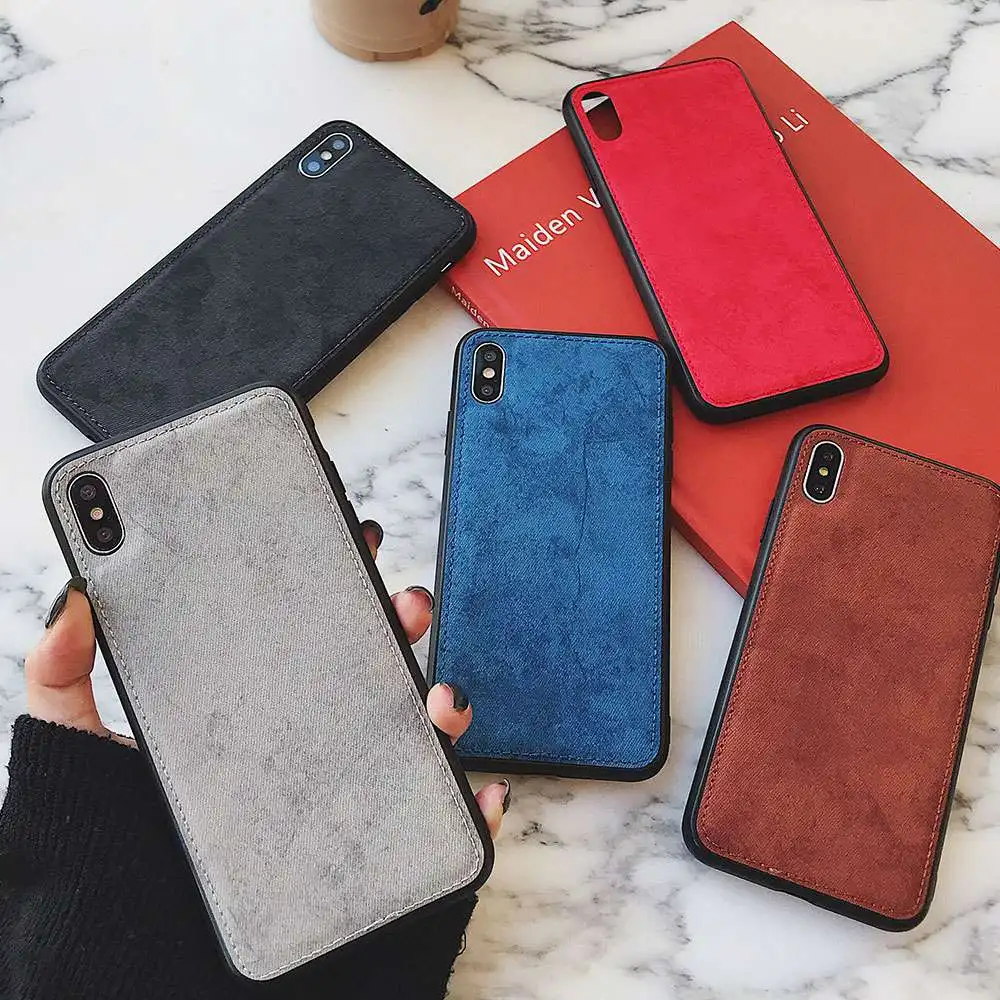 KISSCASE For iPhone 7 8 X XS MAX XR Luxury Cowboy Cloth Texture Case 6 6S 6Plus Soft TPU Edge Phone Cover Coque |