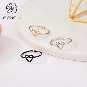 FENGLI Classic Tie Heart Rings Gifts for Women Adjustable Jewelry Black Geometric Lovely Simple Mini Friendship Accessories
FENGLI Classic Tie Heart Rings Gifts for Women Adjustable Jewelry Black Geometric Lovely Simple Mini Friendship Accessories