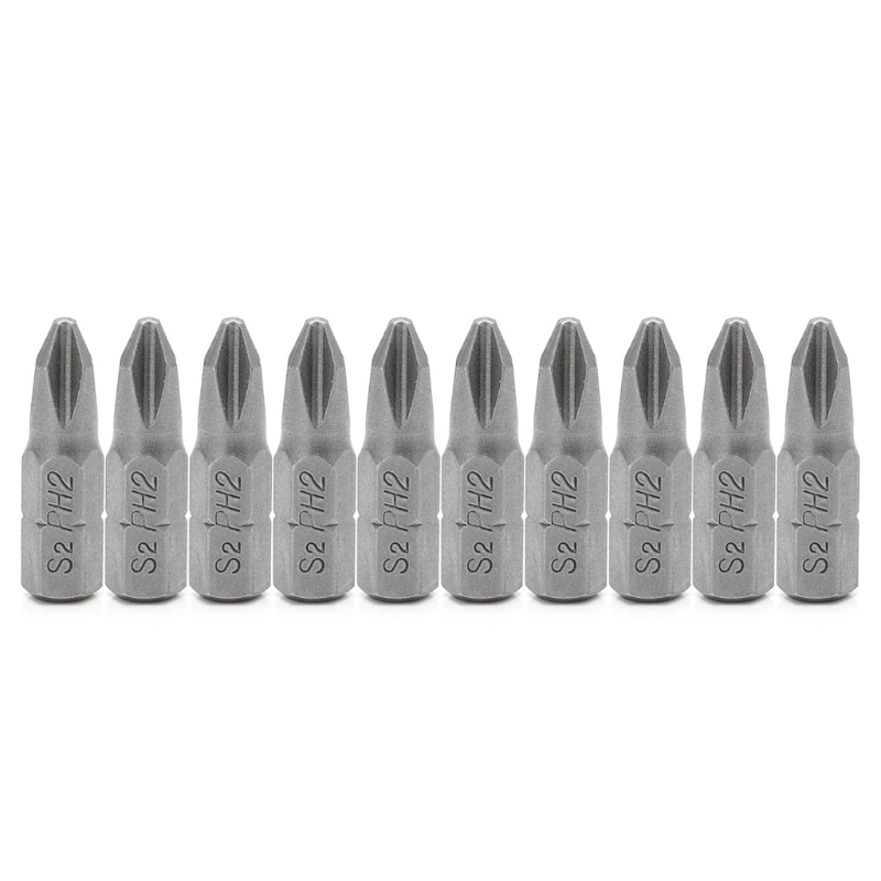10 Pcs S2 Steel Screwdriver Bits 25mm Hex Shank Torque PH2 Antislip Magnetic WF4458037
10 Pcs S2 Steel Screwdriver Bits 25mm Hex Shank Torque PH2 Antislip Magnetic WF4458037