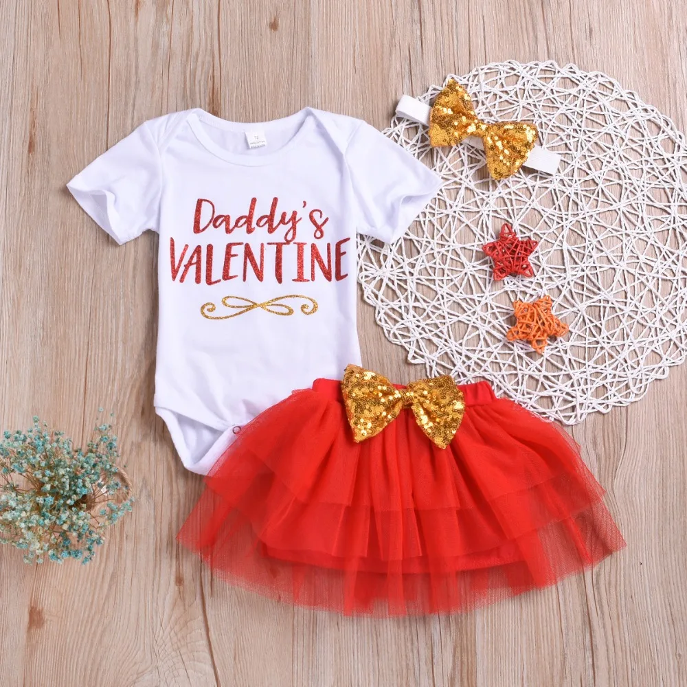 2019 Summer baby girls daddy's valentine cotton tops + tutu dress with bow 2PC clothes set for girls 3-18m
2019 Summer baby girls daddy's valentine cotton tops + tutu dress with bow 2PC clothes set for girls 3-18m