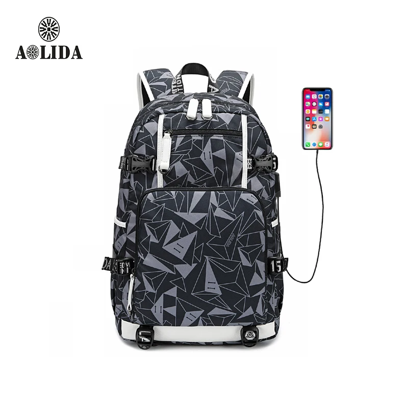 Men Backpack Waterproof Oxford Backpack USB Charging Print Geometry Fashion Women Bag Teenage SchoolBag
Men Backpack Waterproof Oxford Backpack USB Charging Print Geometry Fashion Women Bag Teenage SchoolBag