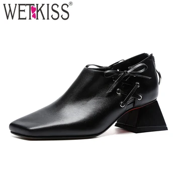 WETKISS Genuine Leather Women Pumps Square Toe Footwear Cross Tied Ladies Shoes Zip Unusual Heel Shoes Woman 2019 New Spring
WETKISS Genuine Leather Women Pumps Square Toe Footwear Cross Tied Ladies Shoes Zip Unusual Heel Shoes Woman 2019 New Spring