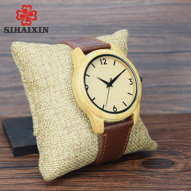 SIHAIXIN Wooden Watch Male Creative Simple Leather Strap Man Watch Bamboo Birthday Gifts Relogio Masculino Male Clock Quartz
SIHAIXIN Wooden Watch Male Creative Simple Leather Strap Man Watch Bamboo Birthday Gifts Relogio Masculino Male Clock Quartz