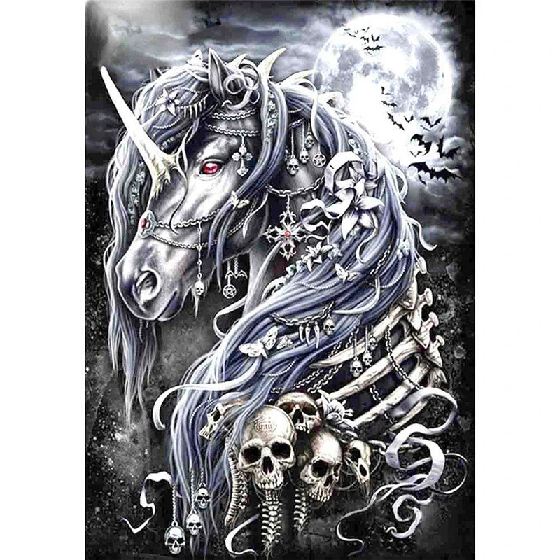 SASHIKO 100%DIY 5D Diamond Painting Full Drill Round Skull Unicorn Horse Animals Diamond Embroidery Patterns Home Decoration
SASHIKO 100%DIY 5D Diamond Painting Full Drill Round Skull Unicorn Horse Animals Diamond Embroidery Patterns Home Decoration