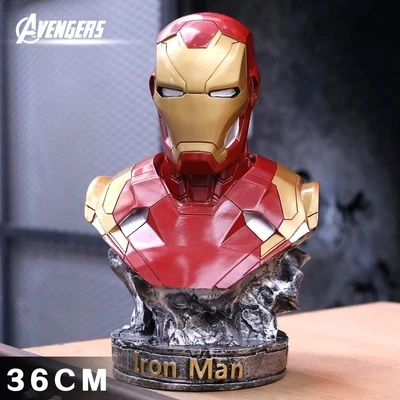 

Avengers Infinity War Statue Superhero Iron Man Bust Tony Half-Length Photo Or Portrait Resin Action Figure Toy D260
