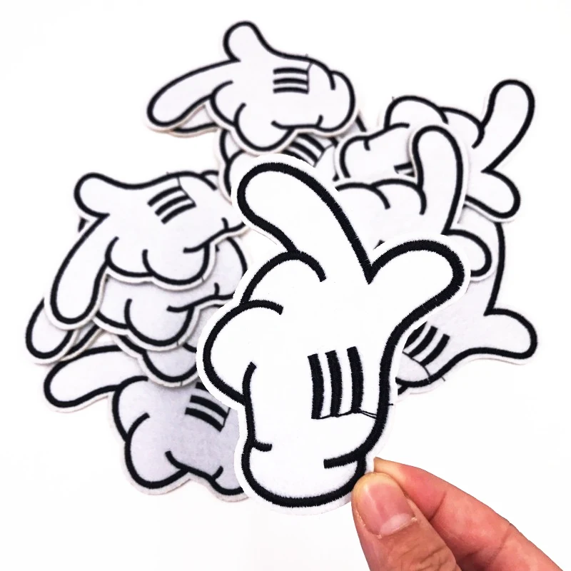 10 PCS Mickey Hand finger Patches Embroidered Patch Iron Sewing on Applique Patch Clothes Apparel Bags DIY Stickers Badge
10 PCS Mickey Hand finger Patches Embroidered Patch Iron Sewing on Applique Patch Clothes Apparel Bags DIY Stickers Badge