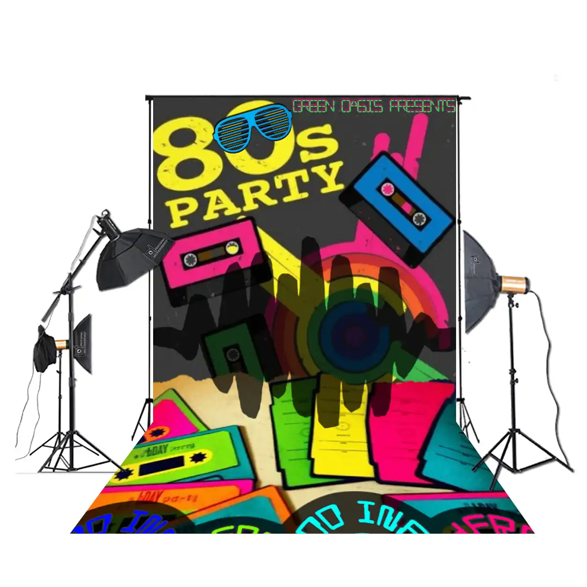 Huayi 80s Party Backdrop 80 S Hip Hop Graffiti Photography