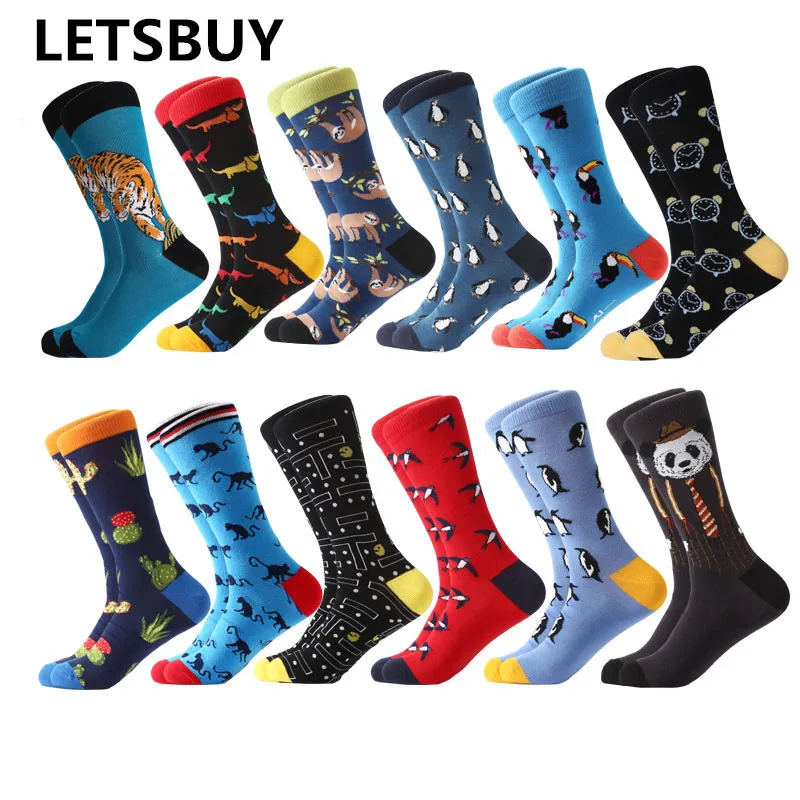 LETSBUY 12pairs/Lot men's socks combed cotton cartoon animal tiger harajuku cool long socks big size colorful dress for men wome
LETSBUY 12pairs/Lot men's socks combed cotton cartoon animal tiger harajuku cool long socks big size colorful dress for men wome