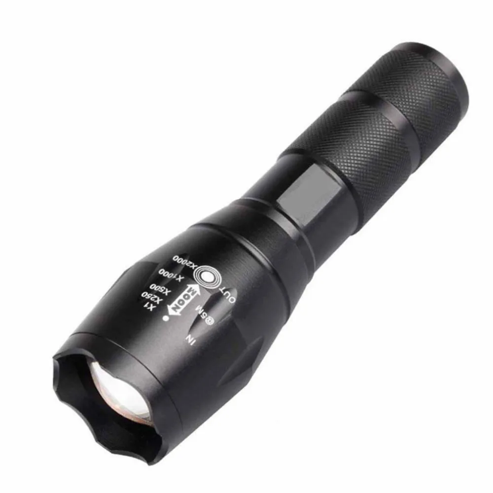 Tactical Flashlight Super Bright LED Flashlight Rainproof Lighting Lamp Torch with Rechargeable 2800mAh Battery
Tactical Flashlight Super Bright LED Flashlight Rainproof Lighting Lamp Torch with Rechargeable 2800mAh Battery