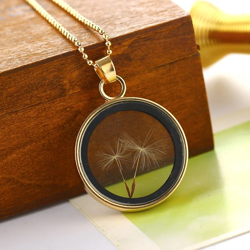 Fashion Design Novelty Plants Pendant Necklace Real Dandelions Seed Locket Glass Wish Locket Necklace Pendant Jewelry Female
Fashion Design Novelty Plants Pendant Necklace Real Dandelions Seed Locket Glass Wish Locket Necklace Pendant Jewelry Female