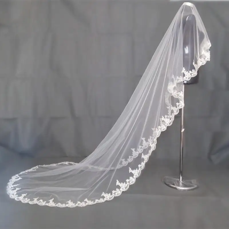 Layer One White Ivory Chapel Length Simple Elegant Wedding Veil Lace edge Bridal Accessories Veils Veu De Noiva
Layer One White Ivory Chapel Length Simple Elegant Wedding Veil Lace edge Bridal Accessories Veils Veu De Noiva