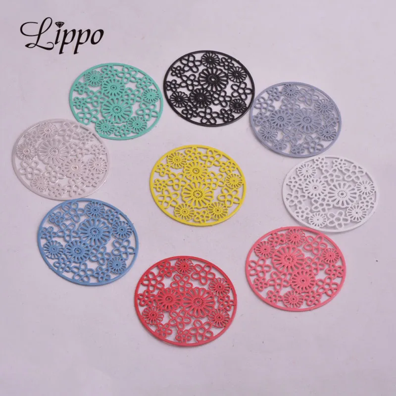 50pcs AB1980 32mm Silver Round Flower Filigree Connector Pink connectors Brass Charms DIY Earrings Findings Material Bisuteria
50pcs AB1980 32mm Silver Round Flower Filigree Connector Pink connectors Brass Charms DIY Earrings Findings Material Bisuteria