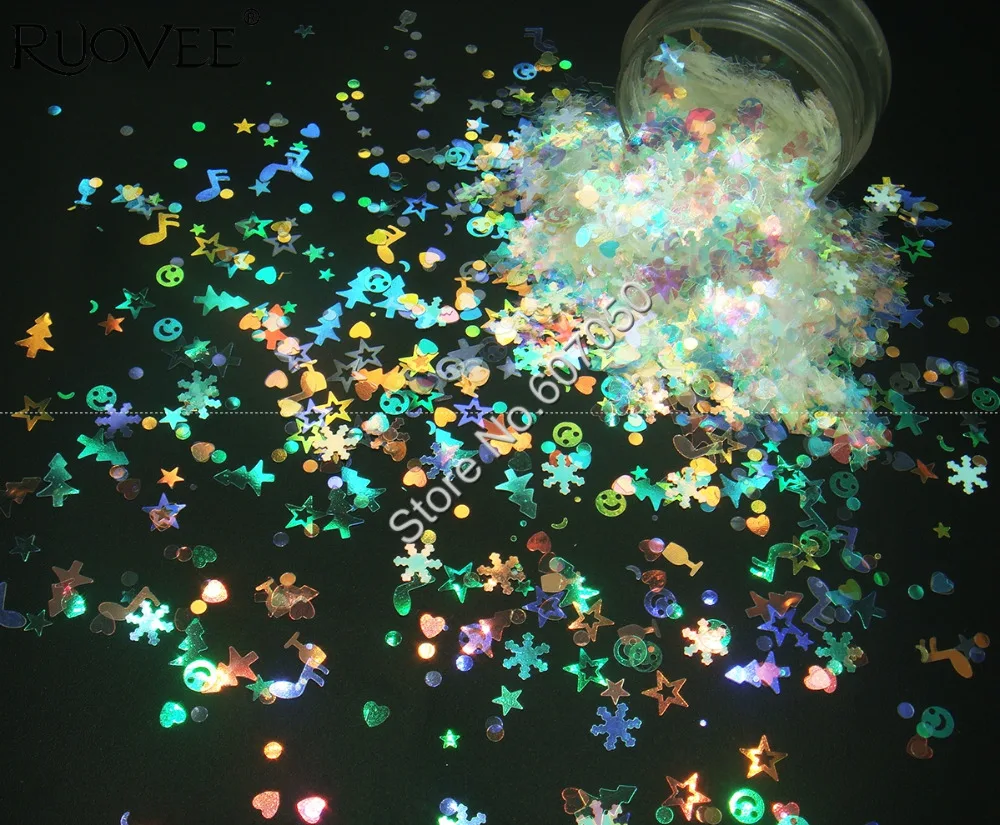 Mix Size White Christmas Glitter with Colorful Light Tints Shining Nail Glitter Shape for Glitter Craft Makeup Art Decoration
Mix Size White Christmas Glitter with Colorful Light Tints Shining Nail Glitter Shape for Glitter Craft Makeup Art Decoration