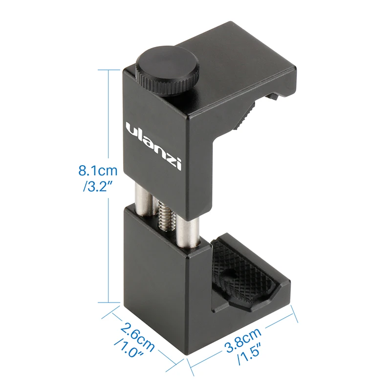 Ulanzi IRON MAN Aluminum Universal Phone Mount Holder Stand Clip Tripod Mount Adapter for iPhone 7 / 7 Plus Android Smartphone