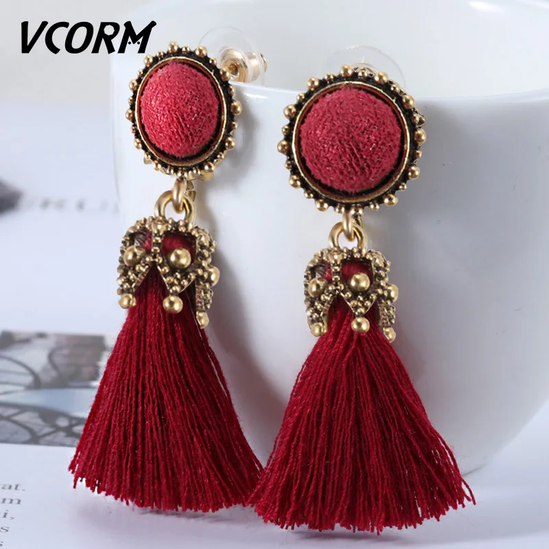VCORM Bohemian Small Tassel Earrings for Women Fashion Jewelry Ball Statement Face Female Fringed Tiny Drop Earring Jewellery
VCORM Bohemian Small Tassel Earrings for Women Fashion Jewelry Ball Statement Face Female Fringed Tiny Drop Earring Jewellery