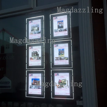6PCS Single Sided A3 LED Window Display System Real Estate Agent Hanging Acrylic Poster Frame LED Light Pocket for Shop Window
6PCS Single Sided A3 LED Window Display System Real Estate Agent Hanging Acrylic Poster Frame LED Light Pocket for Shop Window