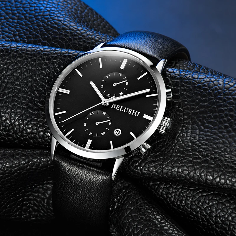 BELUSHI Classical Leather Men Watch Top Brand Luxury Auto Date Chronograph Quartz Men Watches Man Clock 2019 Relogio Masculino
BELUSHI Classical Leather Men Watch Top Brand Luxury Auto Date Chronograph Quartz Men Watches Man Clock 2019 Relogio Masculino