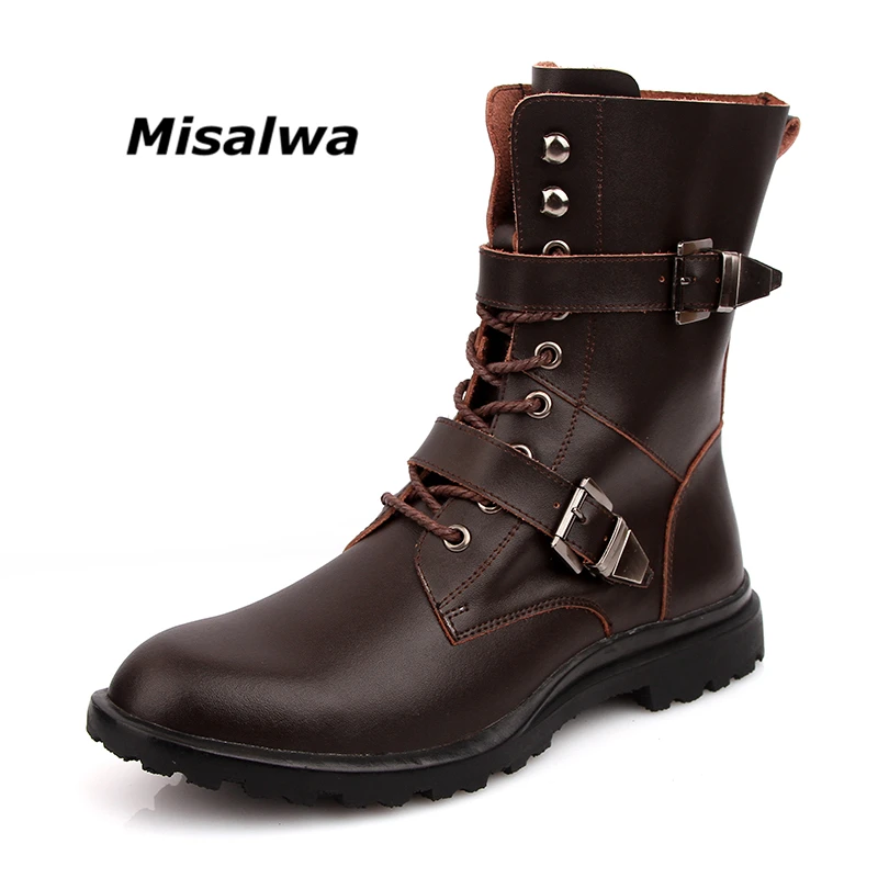 Misalwa Male Snow Boots Black Brown Natural Leather Stylish Fashion Plush Wool Winter Monk Strap Motorcycle Boots Big Size 38-49
Misalwa Male Snow Boots Black Brown Natural Leather Stylish Fashion Plush Wool Winter Monk Strap Motorcycle Boots Big Size 38-49