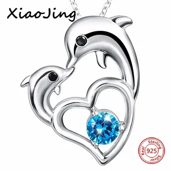 Real 100% 925 Sterling Silver Love Dolphins Pendant Necklace With CZ Women Fashion Jewelry Mother's Day Gift free shipping
Real 100% 925 Sterling Silver Love Dolphins Pendant Necklace With CZ Women Fashion Jewelry Mother's Day Gift free shipping
