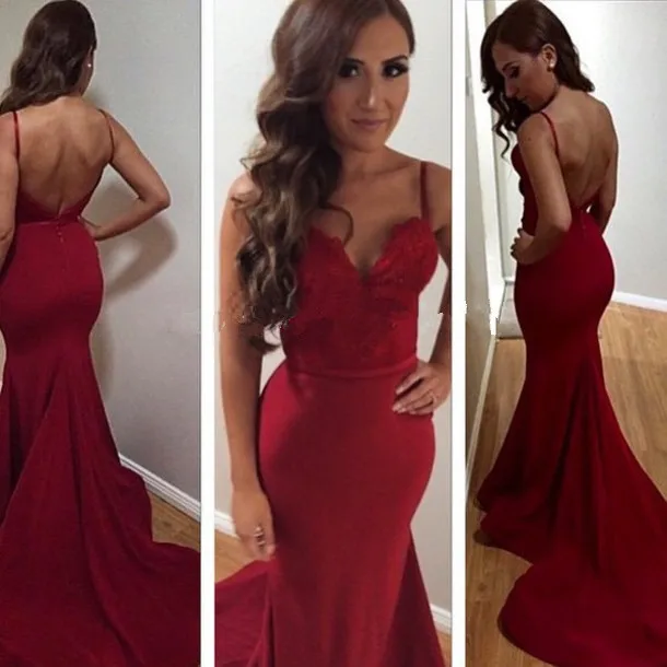 Sexy Backless Mermaid Evening Dresses 2016 vestidos Spaghetti Straps Long Back Prom Party Gowns Formal Dress for Women
Sexy Backless Mermaid Evening Dresses 2016 vestidos Spaghetti Straps Long Back Prom Party Gowns Formal Dress for Women