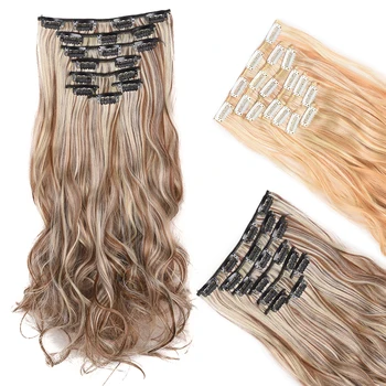 Hairpieces Curly Clip In Hair Extensions Synthetic 7pcs Set Ombre Hair Extensions Clip Fake Hair Pieces
Hairpieces Curly Clip In Hair Extensions Synthetic 7pcs Set Ombre Hair Extensions Clip Fake Hair Pieces