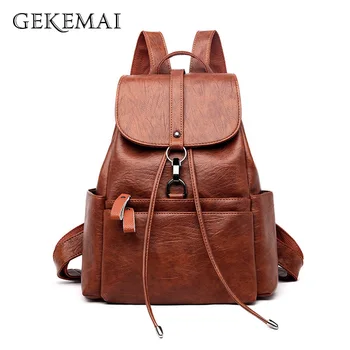 Vintage Leather Women Backpack Luxury Travel Backpack Sac A Dos Designer School Bags for Teenage Girls Bookbag Mochila Feminina
Vintage Leather Women Backpack Luxury Travel Backpack Sac A Dos Designer School Bags for Teenage Girls Bookbag Mochila Feminina