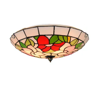 European Retro Tiffany Rose Ceiling Lamp E26/E27 Bulbs Modern Stained Glass Flush Mount Light Bedroom Dining Room Fixtures CL257 
European Retro Tiffany Rose Ceiling Lamp E26/E27 Bulbs Modern Stained Glass Flush Mount Light Bedroom Dining Room Fixtures CL257