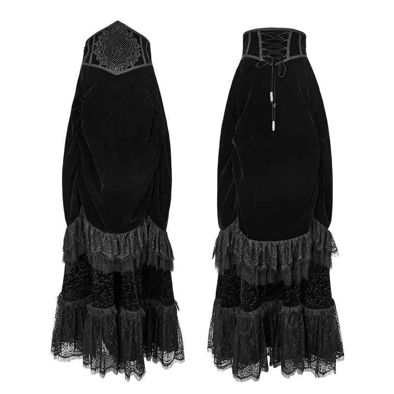 Gothic Palace Big Swing Long Skirt Steampunk Black Gorgeous Lace Party Skirts Women High Waist Noble Embossed Velvet Long Skirt
Gothic Palace Big Swing Long Skirt Steampunk Black Gorgeous Lace Party Skirts Women High Waist Noble Embossed Velvet Long Skirt