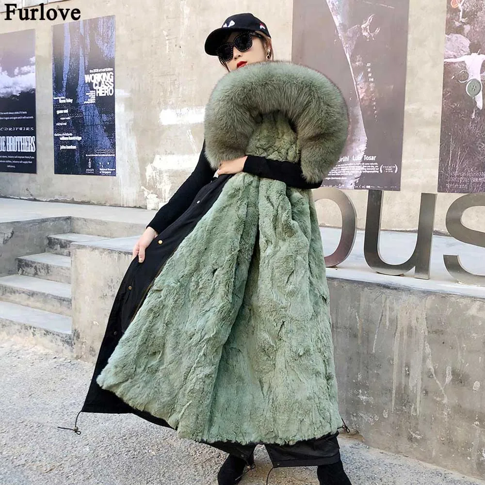 2018 Real Fur Coat Winter Jacket Women X-Long Parka Natural Fox Fur Collar Hood Rabbit Fur Liner Thick Warm Streetwear Outerwear
2018 Real Fur Coat Winter Jacket Women X-Long Parka Natural Fox Fur Collar Hood Rabbit Fur Liner Thick Warm Streetwear Outerwear