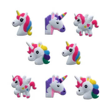 

8pcs/lot Unicorn PVC Cartoon Shoe Charms Buckles Accessories Fit For Croc JIBZ Kids Xmas Party Gifts Christmas Decoration