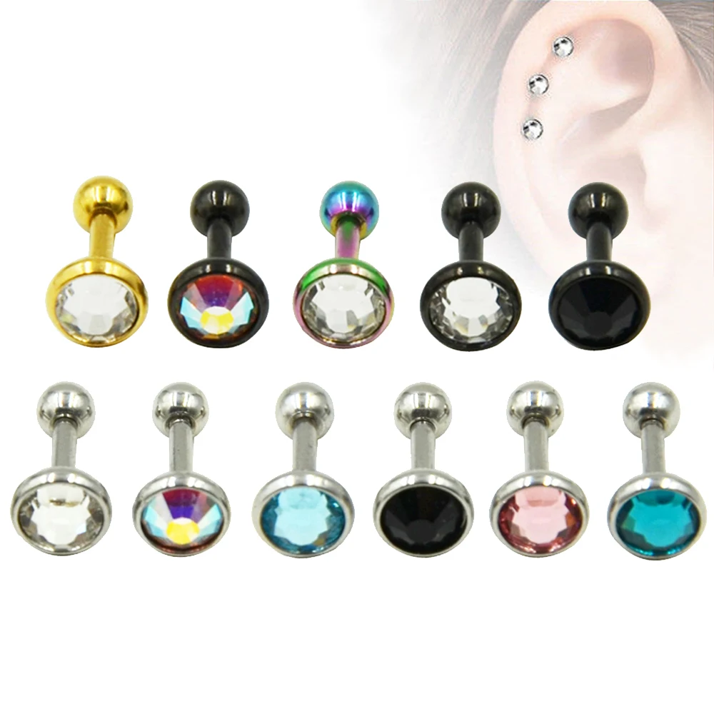 PAIR Stainless Steel Anodized Flat CZ Gem Ear Tragus Cartilage Helix Stud Piercing Body Jewelry Retainers Earring Barbell Stud
PAIR Stainless Steel Anodized Flat CZ Gem Ear Tragus Cartilage Helix Stud Piercing Body Jewelry Retainers Earring Barbell Stud