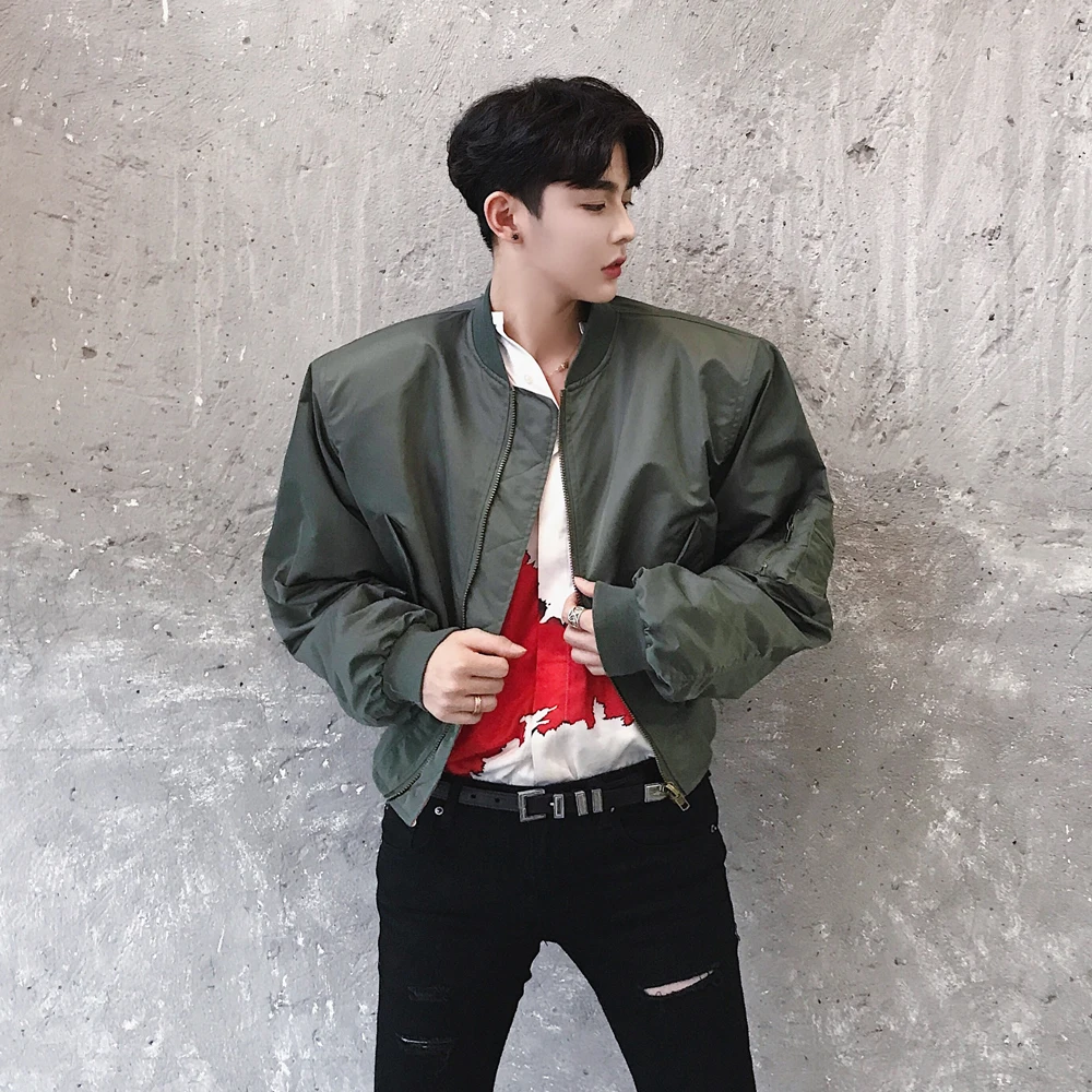 MIXCUBIC 2017 Autumn England style personality Contour shape jackets men casual loose green jackets coat men,M-XXL
MIXCUBIC 2017 Autumn England style personality Contour shape jackets men casual loose green jackets coat men,M-XXL