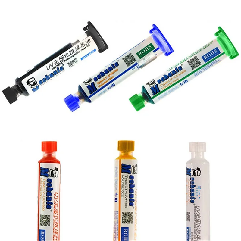 1Pc UV Curable Curing Solder Mask 10CC For PCB BGA Circuit Board Protect Soldering Paste Flux Cream Welding Fluxes Oil Colorful
1Pc UV Curable Curing Solder Mask 10CC For PCB BGA Circuit Board Protect Soldering Paste Flux Cream Welding Fluxes Oil Colorful