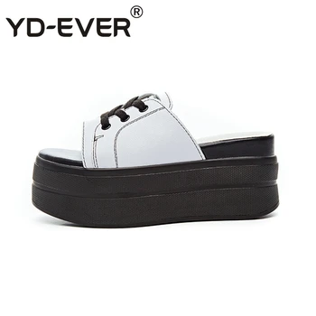 YD-EVER 8cm genuine leather women slippers platform wedge sandals summer lace up casual shoes super high heel flats
YD-EVER 8cm genuine leather women slippers platform wedge sandals summer lace up casual shoes super high heel flats