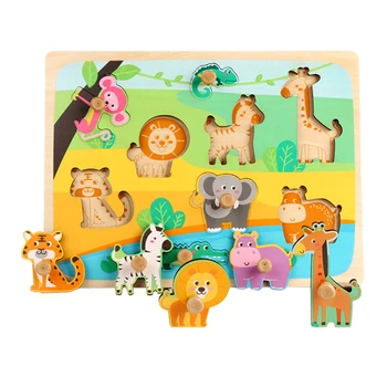 Wooden Chunky Puzzle Zoo Animal Pieces Learning Educational Puzzle Board with Free Standing Pieces for Toddlers and Kids
Wooden Chunky Puzzle Zoo Animal Pieces Learning Educational Puzzle Board with Free Standing Pieces for Toddlers and Kids