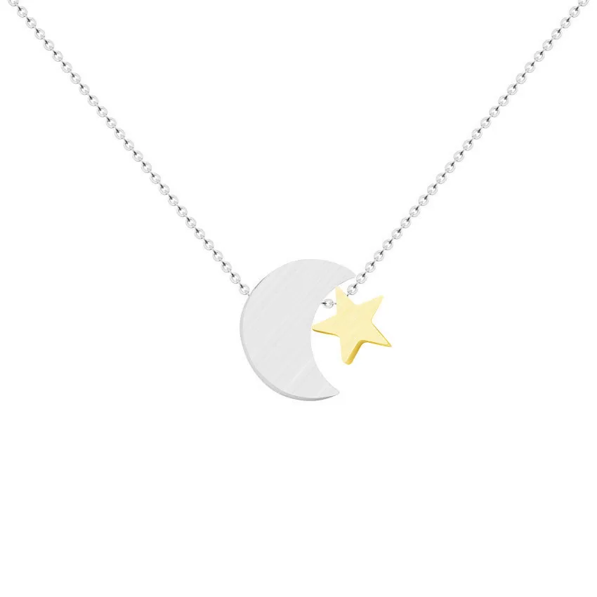 Wholesale 10pcs/lot Cute Moon Star Necklace Soy Luna Jewelry Stainless Steel Gold Chain Pendant Necklace Women Collane Donna
Wholesale 10pcs/lot Cute Moon Star Necklace Soy Luna Jewelry Stainless Steel Gold Chain Pendant Necklace Women Collane Donna