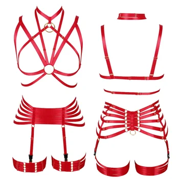 Body Harness Lingerie Set Red Belt Crop Top Bra Fashion Hollow Out Garter Belts Triangle Frame Plus Size Adjust Carnivals Rave
Body Harness Lingerie Set Red Belt Crop Top Bra Fashion Hollow Out Garter Belts Triangle Frame Plus Size Adjust Carnivals Rave