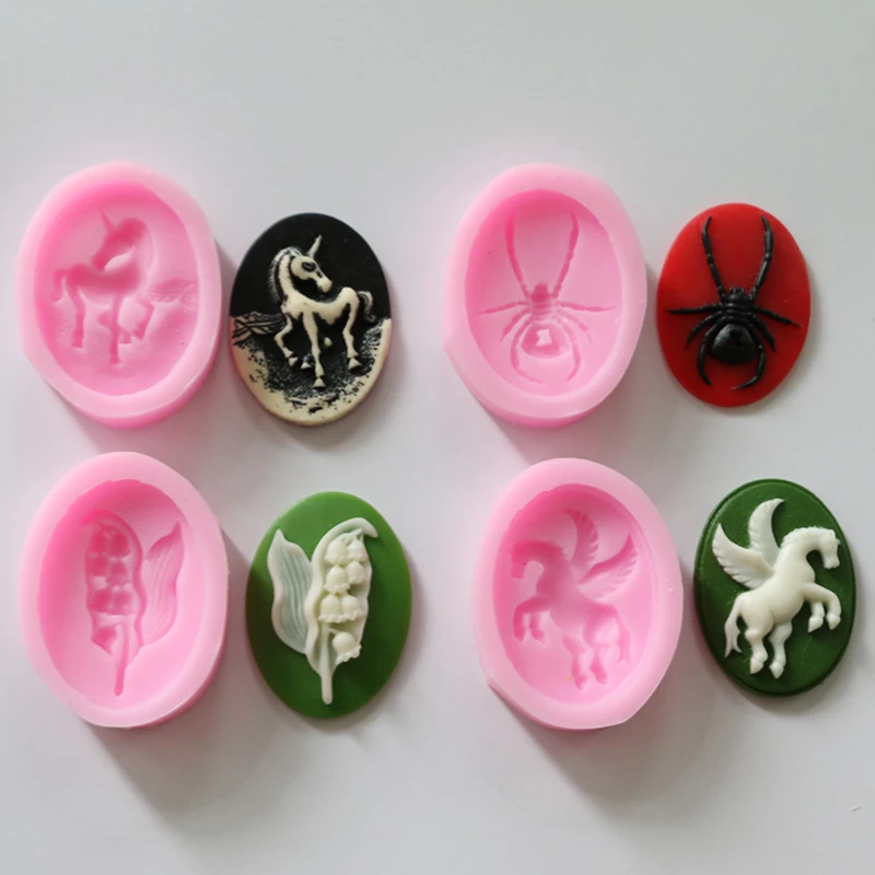 

silicone mold Cartoon spider fly horse sugar cakes decorated handmade chocolate diy baking clay silicone molds