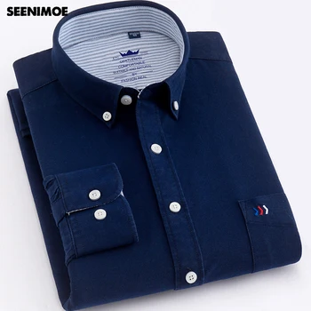 Seenimoe Mens Spring Casual Shirts 100% Cotton Shirt Men Solid Color Oxford Full Sleeve S-4XL Smart Casual Shirts 2019
Seenimoe Mens Spring Casual Shirts 100% Cotton Shirt Men Solid Color Oxford Full Sleeve S-4XL Smart Casual Shirts 2019