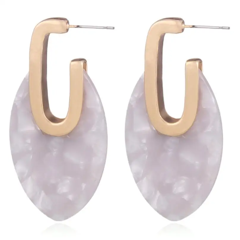 New Hot Oval Acrylic U Shaped Alloy Geometric Stud Earrings For Women Fashion Jewelry Contrast Color Pendientes AE916
New Hot Oval Acrylic U Shaped Alloy Geometric Stud Earrings For Women Fashion Jewelry Contrast Color Pendientes AE916