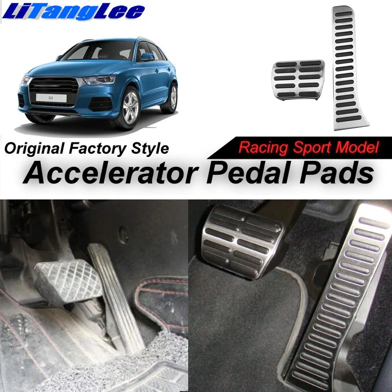 LitangLee Car Accelerator Pedal Pad Cover Sport Racing Design For Audi Q3 8U 2011-2018 AT MT RHD Foot Throttle Pedal Cover (5)