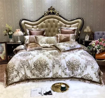 4/6/10Pcs Luxury Premium Floral Jacquard Bedding Set Queen King size Satin Like Silk and Cotton Duvet cover Flat sheet Bedspread
4/6/10Pcs Luxury Premium Floral Jacquard Bedding Set Queen King size Satin Like Silk and Cotton Duvet cover Flat sheet Bedspread